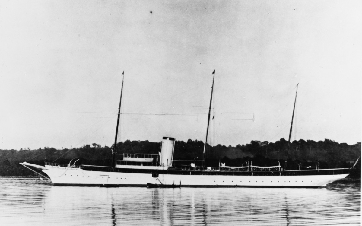 Aphrodite, built in 1899, photographed prior to her U.S. Navy service in World War I. Courtesy of Charles Sass, 1980. (Naval History and Heritage Command Photograph NH 91435)