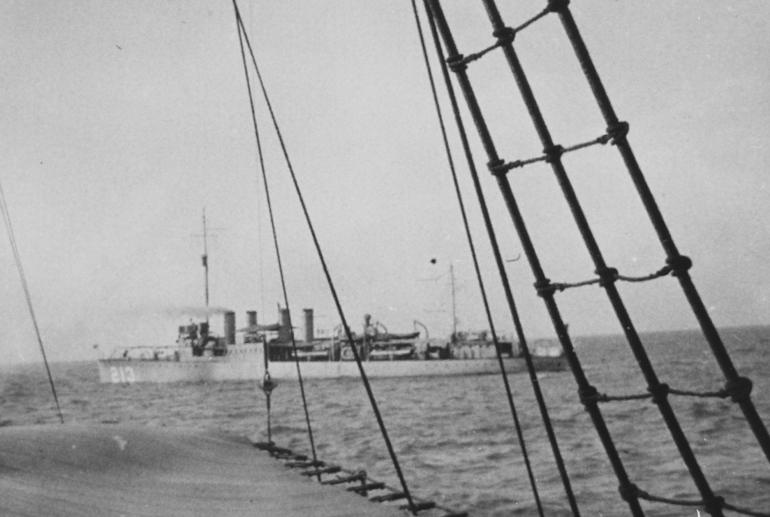 This shot of the ship shows her operating with the Asiatic Fleet in Chinese waters, 1921–1925. (Courtesy of Donald M. McPherson, 1969, Naval History and Heritage Command Photograph 68488).