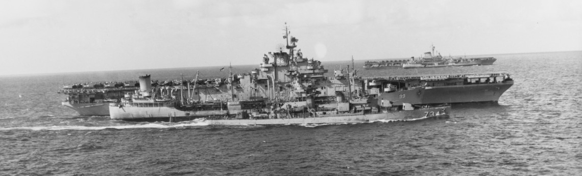 USS PURDY (DD-734), USS CANISTEO (AO-99), and USS LEYTE (CV-32)