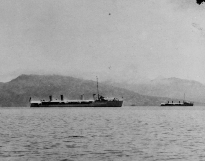 Chauncey and Barry (Destroyer No. 2) anchored in Philippine waters, circa 1914–1916. Collection of C.A. Shively. (Naval History and Heritage Command Photograph NH 88584)