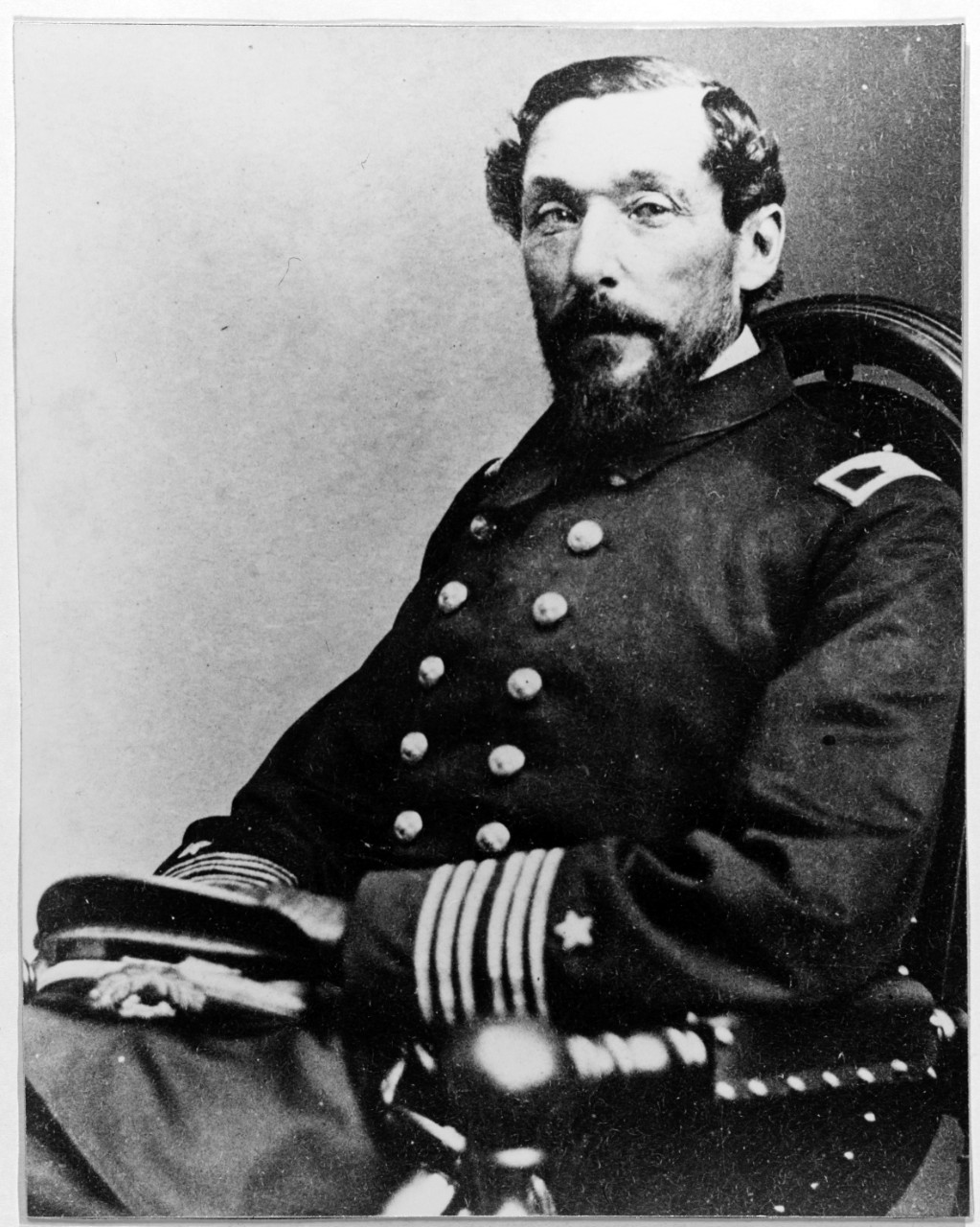 Capt. Percival Drayton, portrait photograph, taken circa 1864-1865. (Naval History and Heritage Command Photograph, NH 50435)