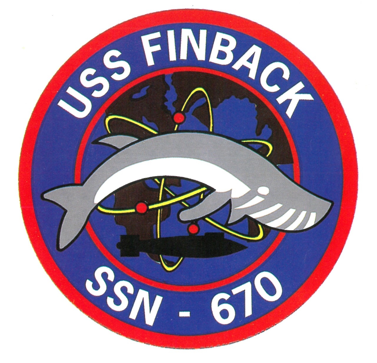 Finback’s insignia. Her motto was “All Good Men.” (Finback’s Inactivation Booklet, NHHC Archives)