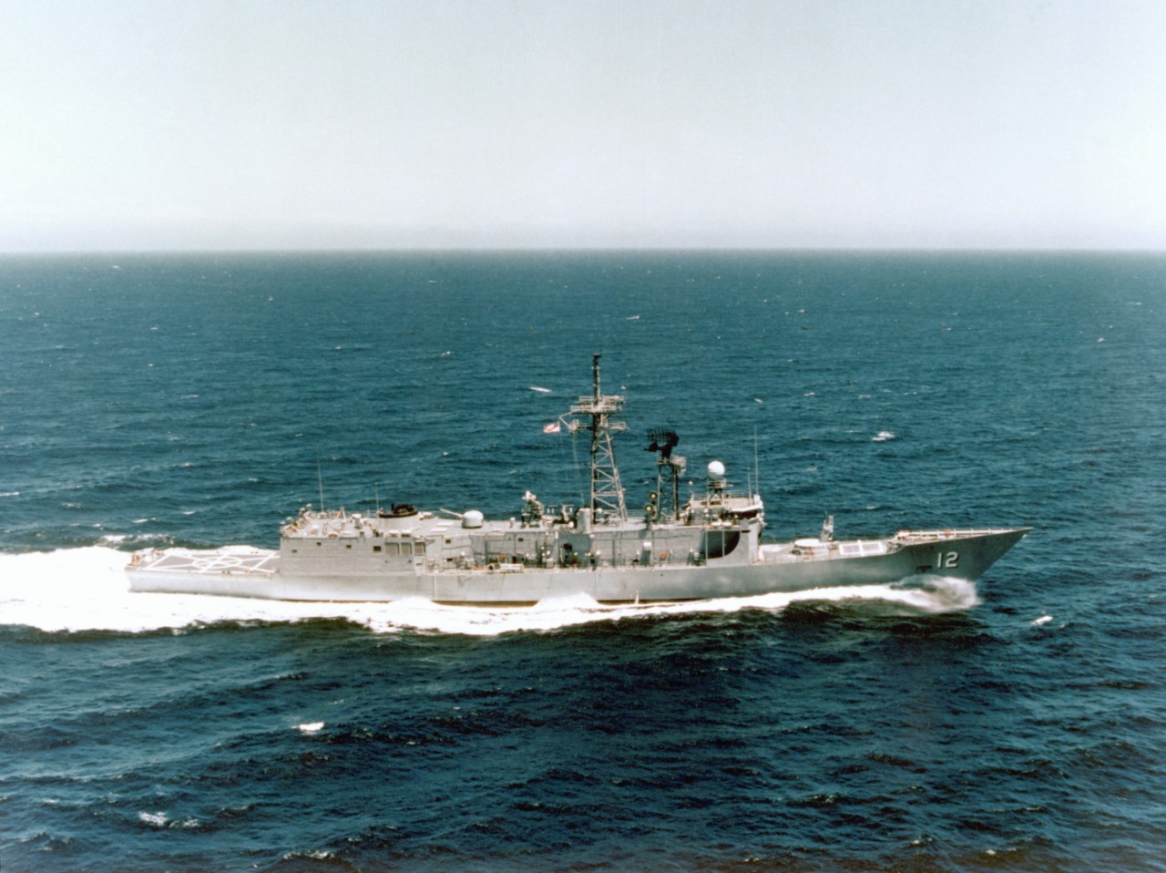George Philip underway at sea circa 1982. (U.S. Navy Photograph DN-SC-83-07307, National Archives and Records Administration, Still Pictures Division, College Park, Md.)