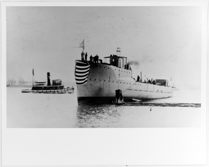 Henley is launched at the Fore River Shipyard, Quincy, Mass., 3 April 1912. Naval History and Heritage Command Photograph NH 89080; courtesy of Cmdr. D.J. Robinson, 1979.