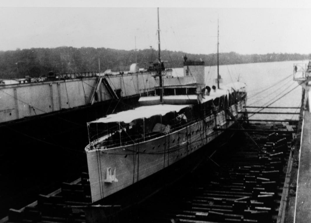 Isabel in Dewey Dry Dock, at Olongapo Naval Station, Philippines, 1933. (Naval History and Heritage Command Photograph NH 80116)