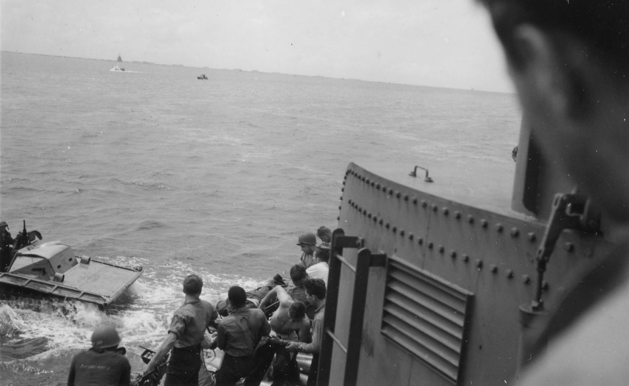 Johnston brings wounded marines on board