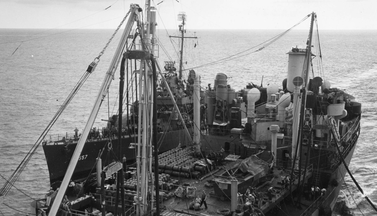 Johnston replenishes her fuel bunkers