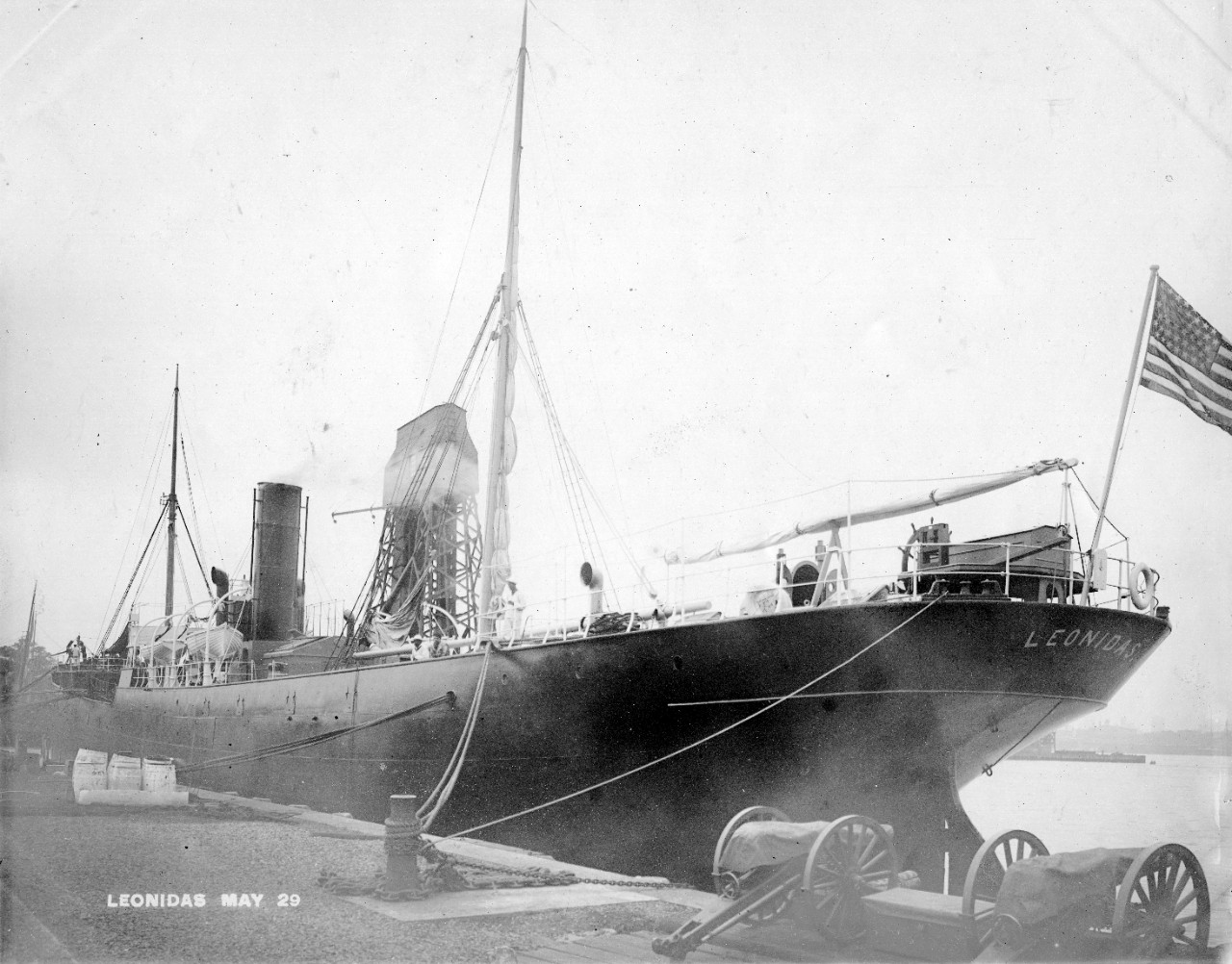 Leonidas fitting out at the New York Navy Yard, Brooklyn, N.Y., 29 May 1898. (U.S. Navy Photograph, RG 181-NYS, Box 3, National Archives and Records Administration, Still Pictures Division, College Park, Md.)