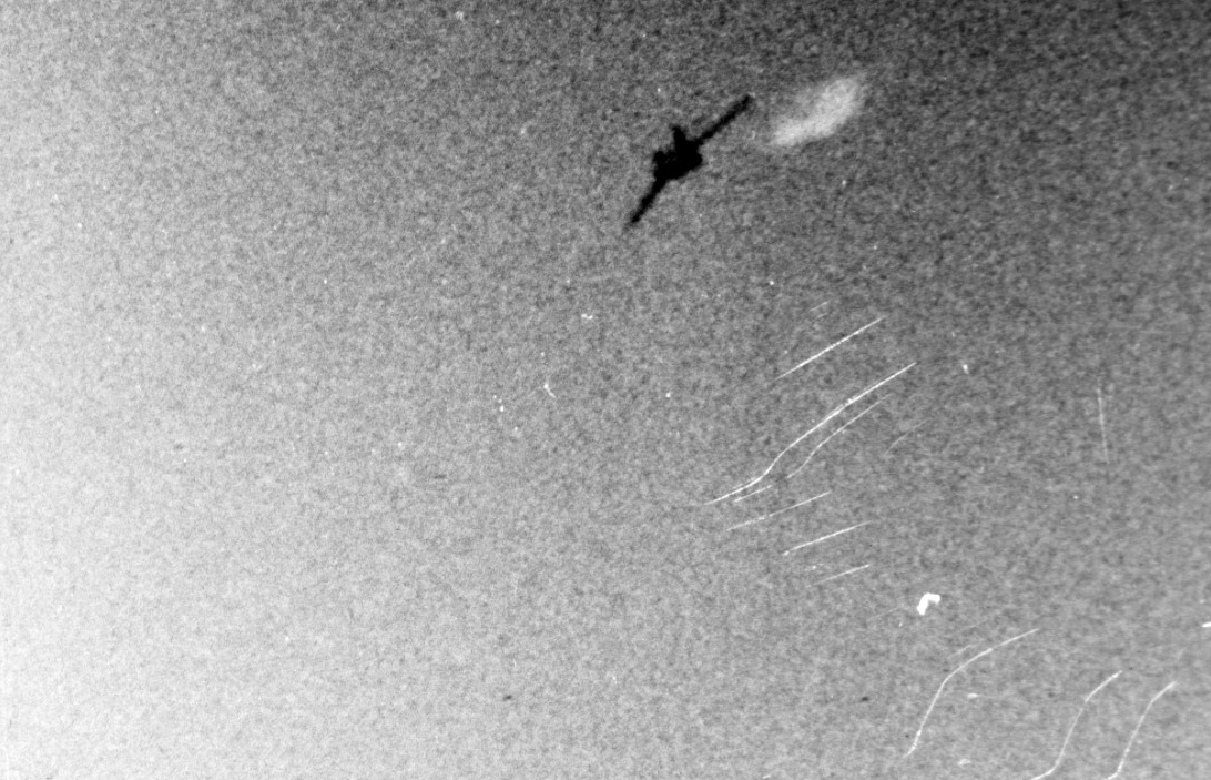 Soviet-made MiG-15 photographed during an air battle in which a MiG-15 was shot down over North Korea by a Grumman F9F-2 Panther from Leyte, 18 November 1950. (U.S. Navy Photograph 80-G-424091, National Archives and Records Administration Still Pictures Division, College Park, Md.)