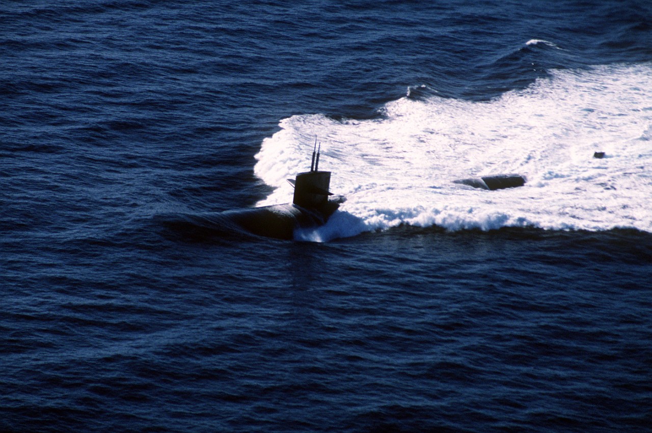 Omaha (SSN-692) underway in the Pacific, 14 December 1984. (U.S. Navy Photograph DN-ST-87-09106, National Archives and Records Administration, Still Pictures Division, College Park, Md.) 