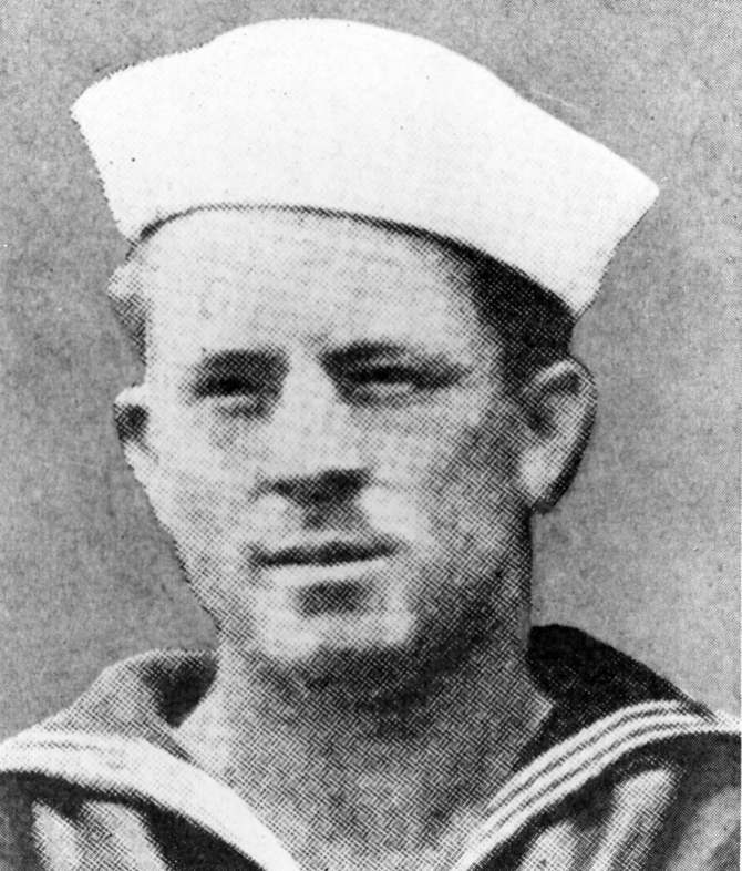 Halftone reproduction of a photograph, copied from an unidentified publication, of Gunner’s Mate 1st Class Osmond K. Ingram. Ingram was posthumously awarded the Medal of Honor for his extraordinary heroism on 15 October 1917, when Cassin (Destroyer No. 43) was torpedoed by the German submarine U-61. (NH 91637, Naval History and Heritage Command Photograph)
