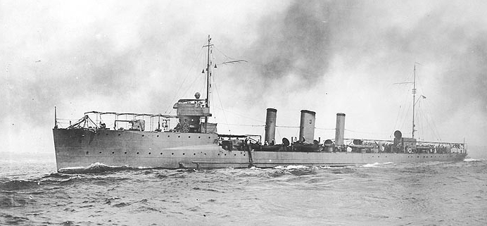 Sterett underway, circa 1912. Photographed by O.W. Waterman, Hampton, Va. Courtesy of the Naval Historical Foundation. (Naval History and Heritage Command Photograph, NH 59932-A)
