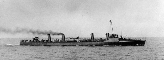 black and white photograph of  Worden at sea
