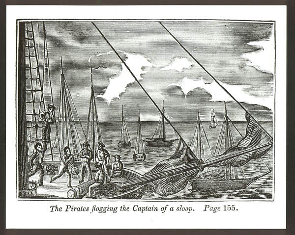 Piracy in the West Indies, woodcut.