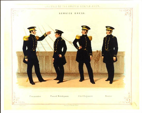 Service dress uniforms, drawn by J. Goldsborough Bruff.