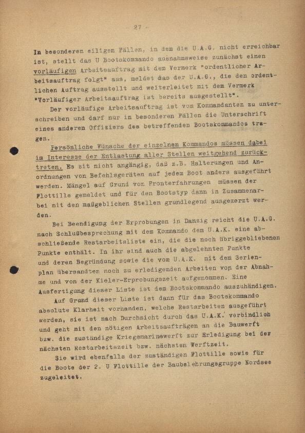 Guide for U-Boat Officers Concerning New U-Boat Orders for the Frontline - page 27