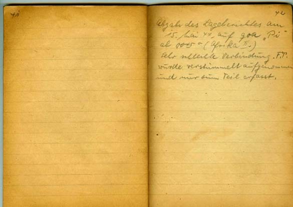 Page 42 of the U-505 journal.