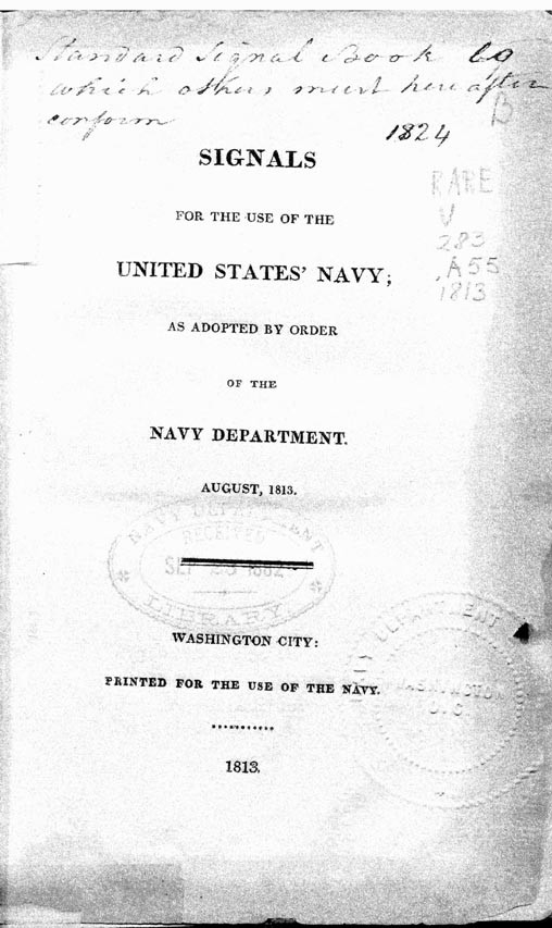 1813 Signal Book Title Page