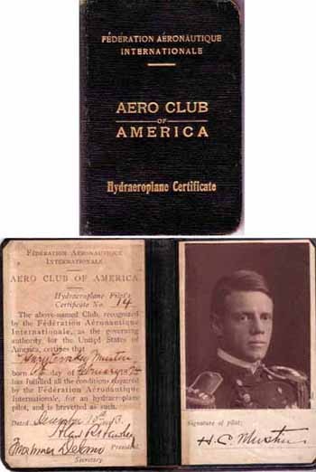 Mustin, Henry C. Aero Club of America Pilot's Certificate
