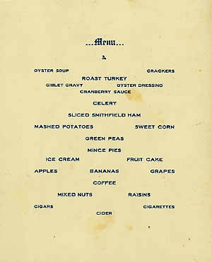 Menu - Thanksgiving Dinner Menu, U.S.S. Kentucky, 1907.