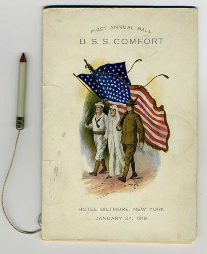 Cover - U.S.S. Comfort First Annual Ball, Hotel Biltmore, New York, January 24, 1919.