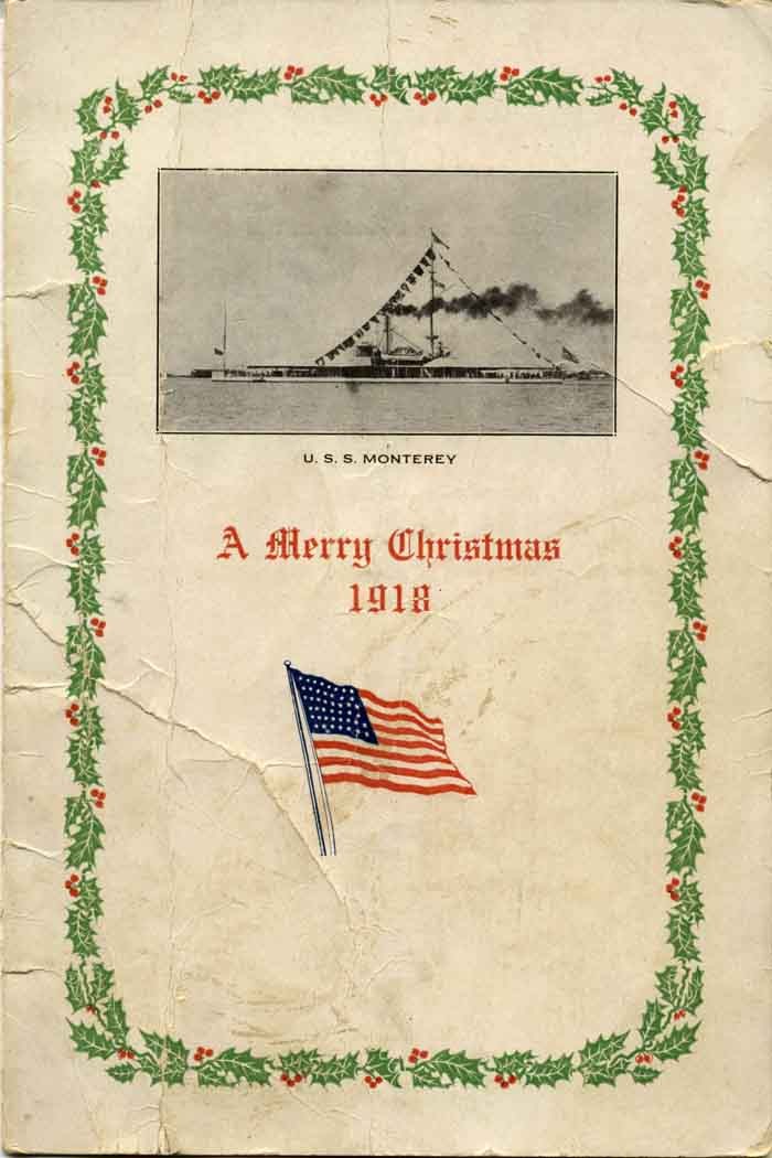 U.S.S. Monterey, A Merry Christmas 1918.