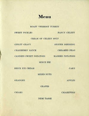 Menu - Thanksgiving Dinner Menu, U.S.S. Case, Navy Yard, Philadelphia, Pa., 1929.