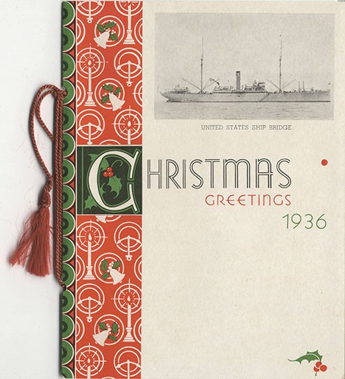 United States Ship Bridge  Christmas Greetings  1936