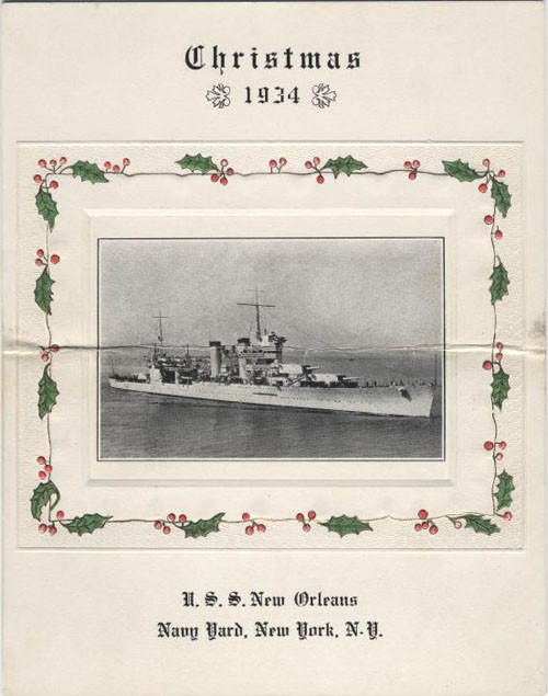 Christmas 1934. U.S.S. New Orleans, Navy Yard, New York, N.Y..