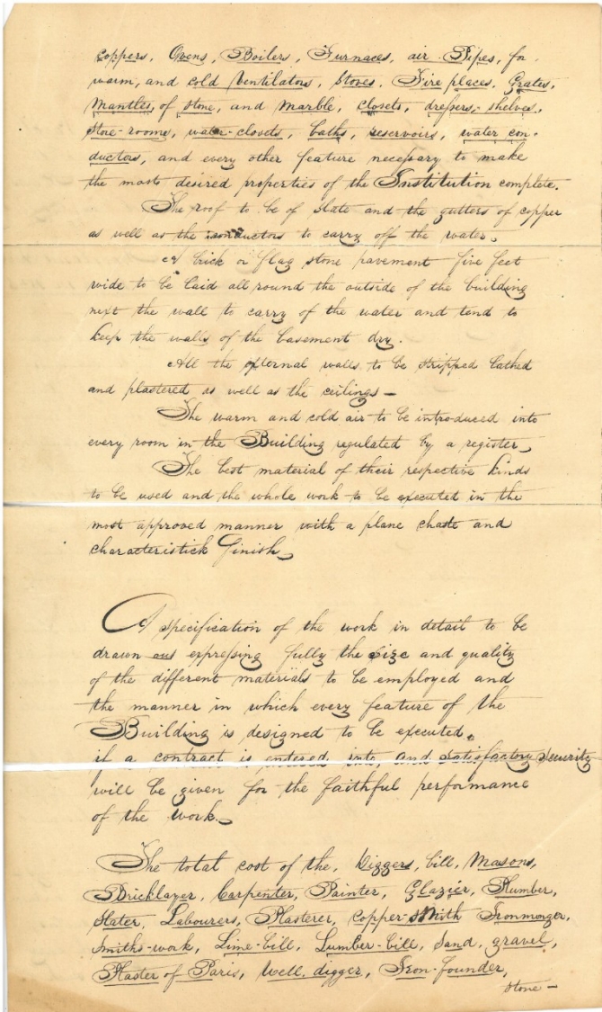 Letter of 11 March 1826 from John Haviland (architect) on a general description of a design and cost of a building a naval hospital, page 2 (transcription below)
