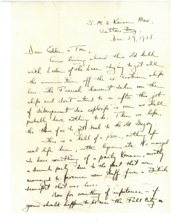 Edward P. Street Letter Page 1. Transcription below.