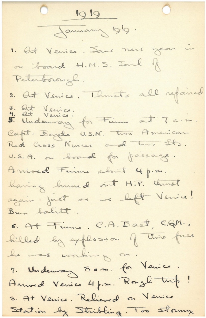 Edward P. Street Diary Page 1. Transcription below.