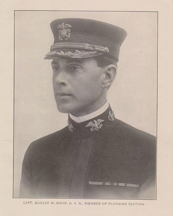 CAPT. DUDLEY W. KNOX, U. S. N., MEMBER OF PLANNING SECTION.