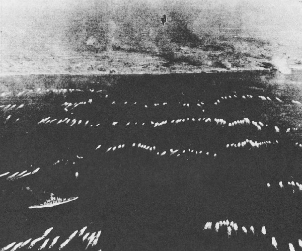 First Five Waves Moving into Beach, D-Day (H-Hour-minus-6). 