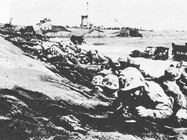 Troops Preparing to Advance Across Beach YELLOW 1, D-Day.