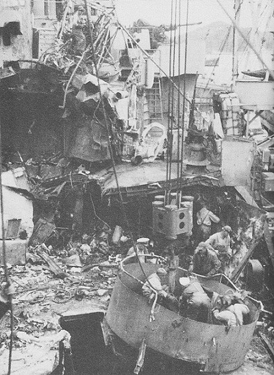 Image of damage to Kiland's flagship Mount McKinley.