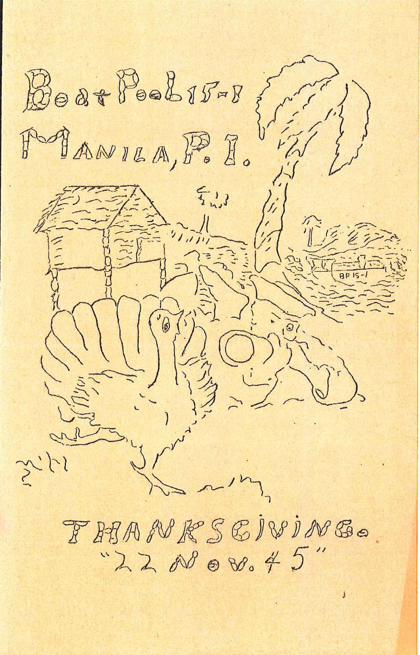 Boat Pool 15-1 Manila, P.I. Thanksgiving '22 Nov.45 