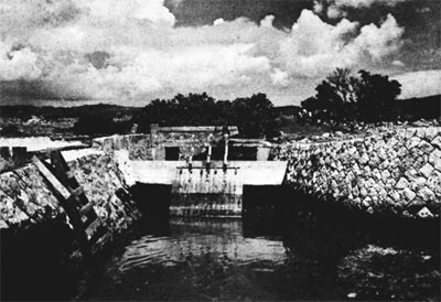 Tide-Control Gates for Drainage of Yonabaru Airfield.