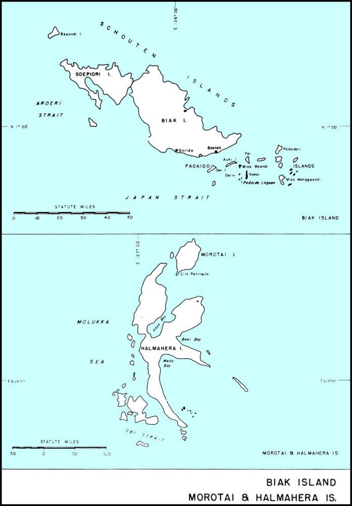 Biak Island - Morotai & Halmahera Island. 