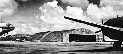 Hangars at Harmon Field, Guam. 