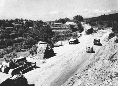 Road-Surfacing Operations by the 71st Seabees on Okinawa.