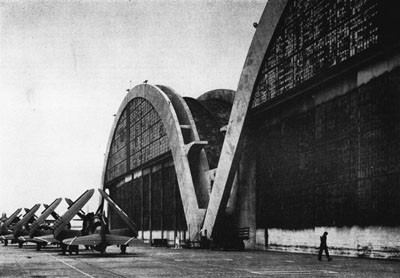 Concrete Landplane Hangars, San Diego Naval Air Station.