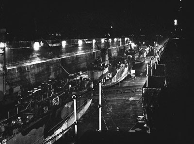 Six LST's in Terminal Island Dry Dock No. 1. 