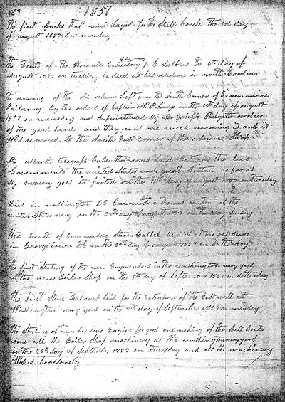 Page 157.1 of the Michael Shiner Diary