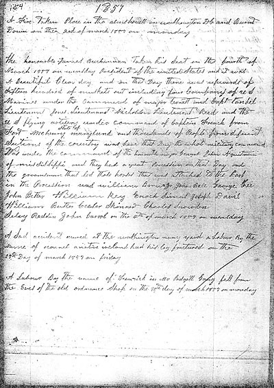 Page 154 of the Michael Shiner Diary