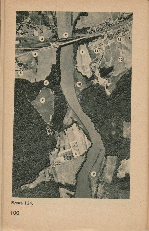 Figure 124: A number of objects and forms in an aerial photograph. (Description of objects and forms on page 101.)