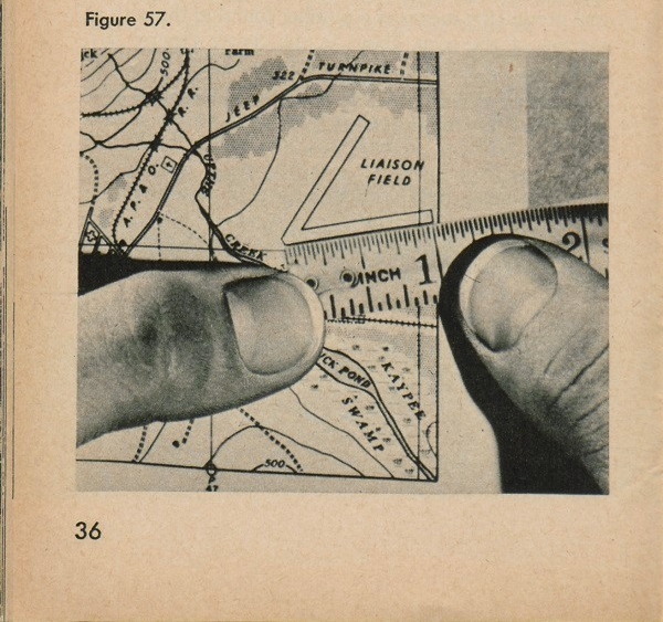 Figure 57: Zoomed in view of Liaison Field on a map of Sackville and vicinity with a ruler measuring the runway of Liaison Field.