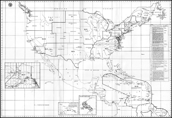 Map: Naval District Limits 1953.