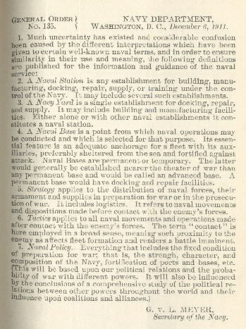Image of General Order No. 135 (1911) Definitions of Well-known Naval Terms