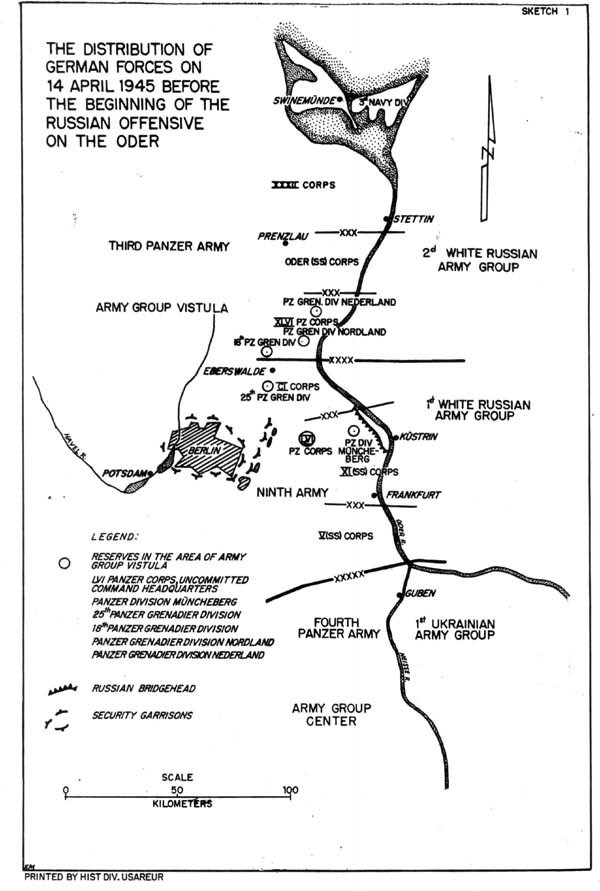 Sketch 1-The Distribution of German Forces on 14 April 1945